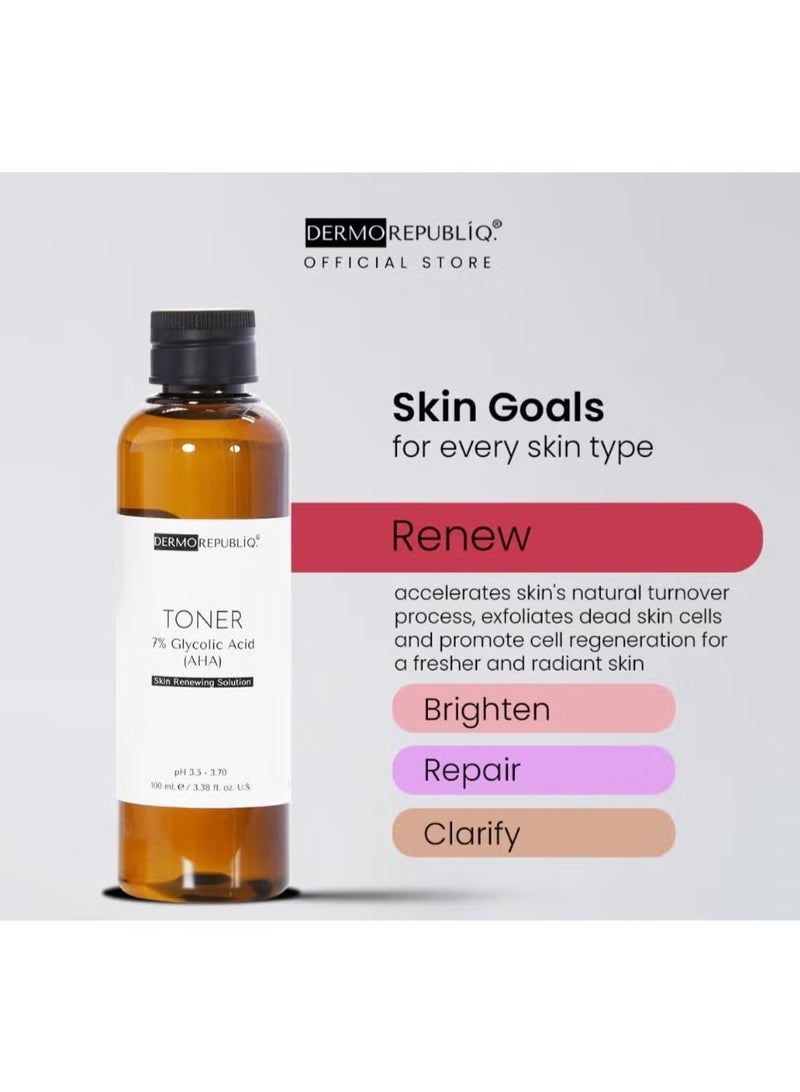 DERMA REPUBLIQ Dermorepubliq 7% glycolic acid (aha) skin renewing toner - 100 ml - Image 3
